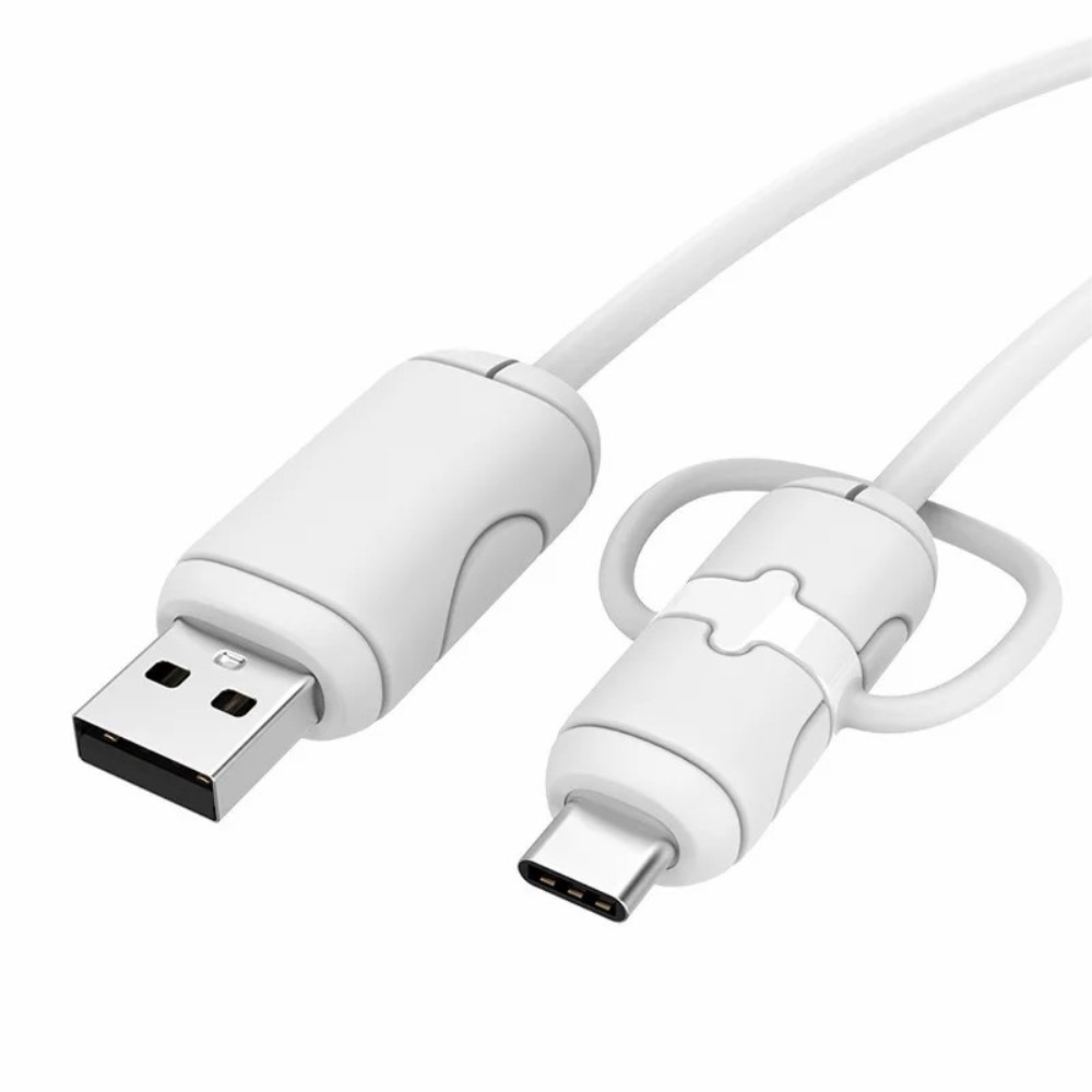 Kabelbeskyttelse for USB-C til USB-A kabel hvit