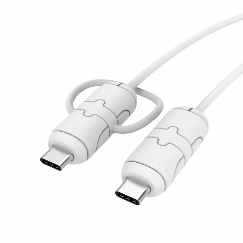 Kabelbeskyttelse for USB-C til USB-C kabel hvit