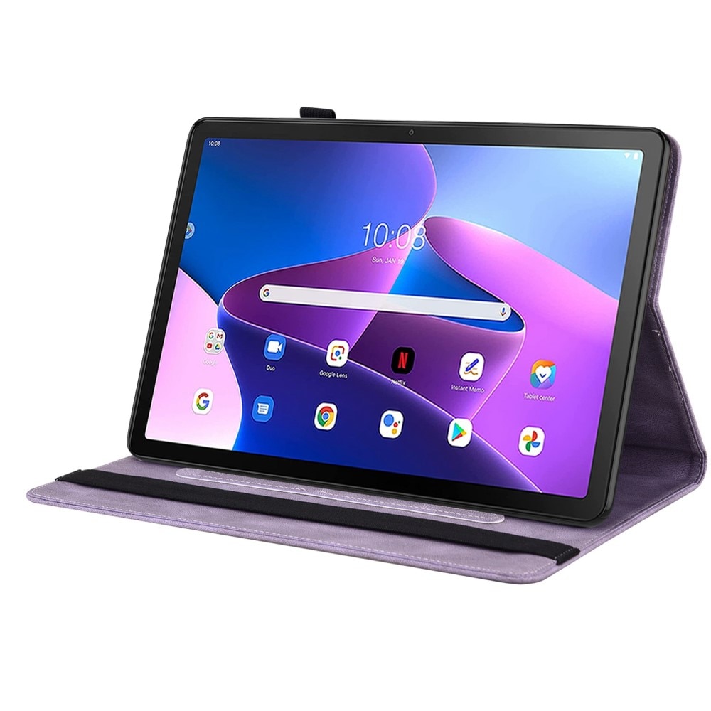 Lærveske Sommerfugler Lenovo Tab M10 Plus (3rd gen) lilla