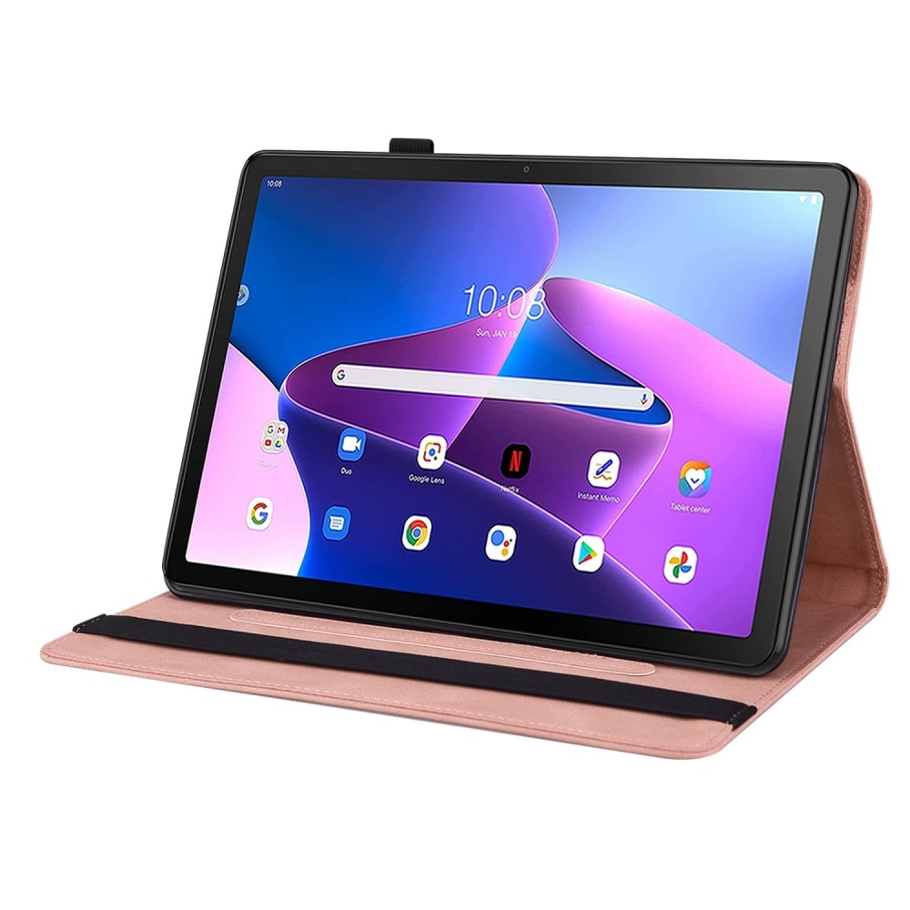 Lærveske Sommerfugler Lenovo Tab M10 Plus (3rd gen) rosa