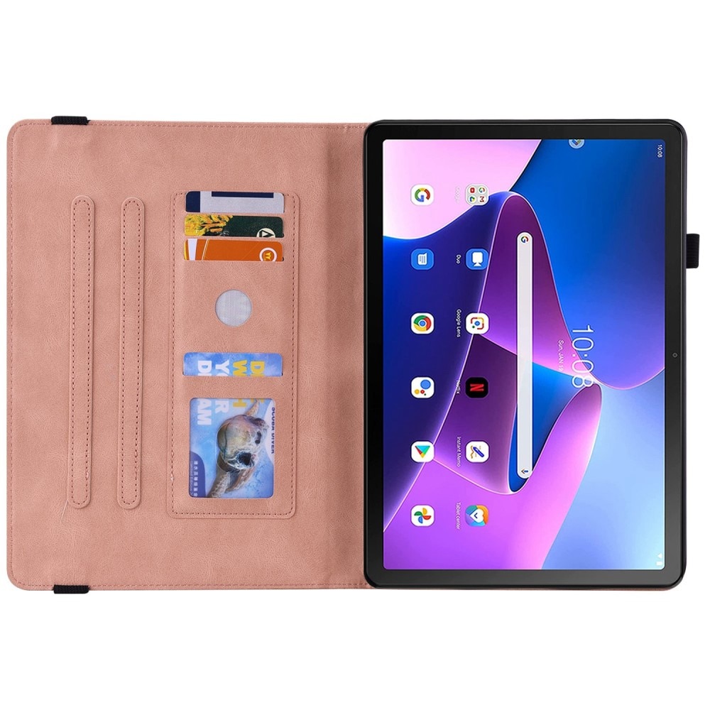 Lærveske Sommerfugler Lenovo Tab M10 Plus (3rd gen) rosa