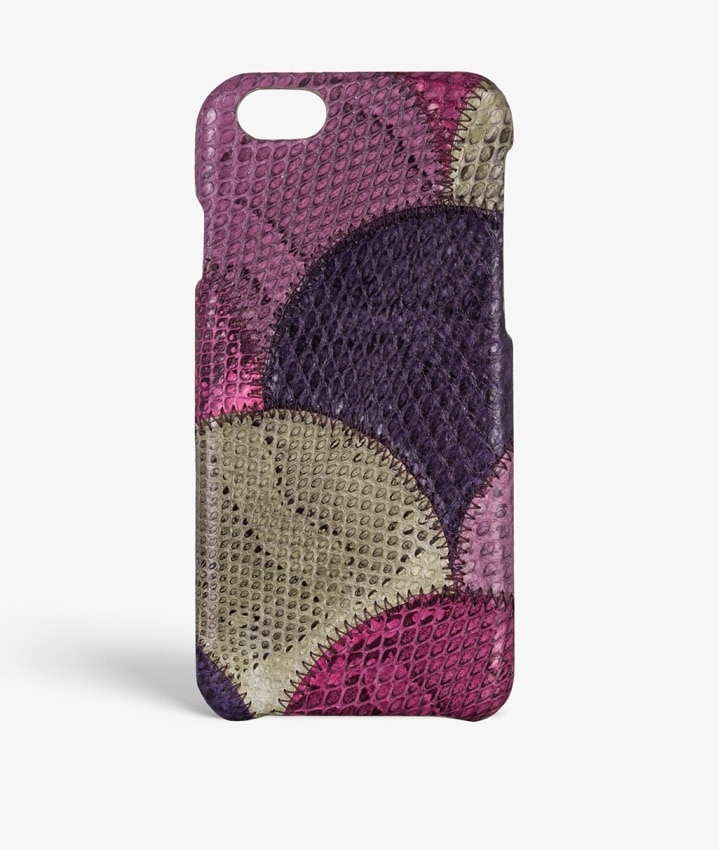 Deksel iPhone 6/6S Real Water Snake Squama Violetta