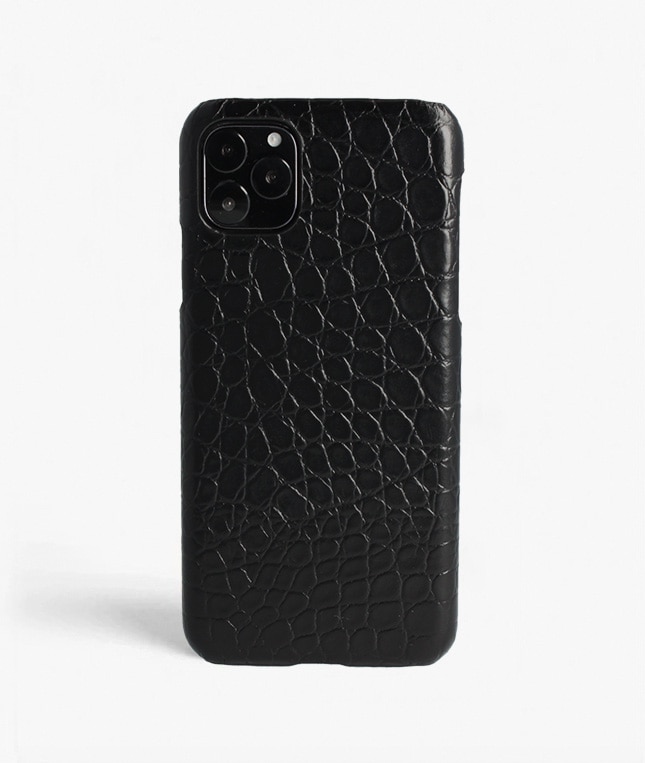 Deksel iPhone 11 Pro Max Small Croco Svart