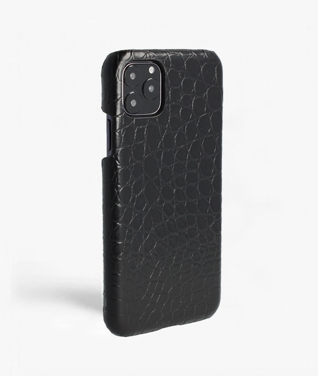 Deksel iPhone 11 Pro Max Small Croco Svart