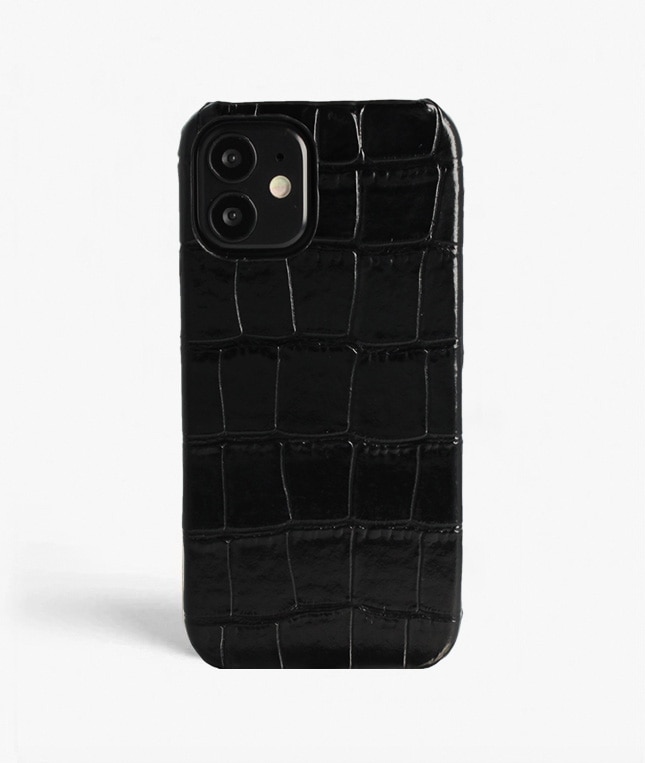 Deksel iPhone 12 Mini Croco Svart