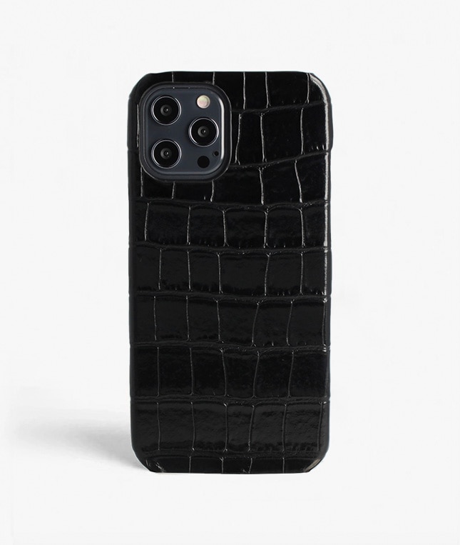 Deksel iPhone 12 Pro Max Croco Black