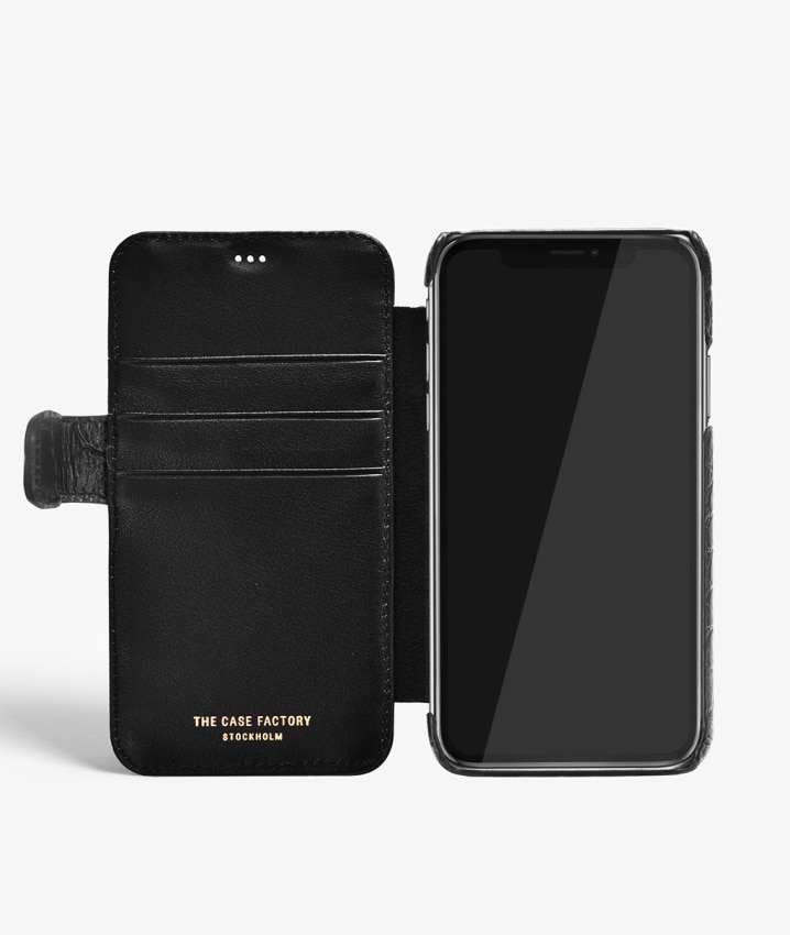 Lommebokdeksel iPhone X/XS Lizard Black