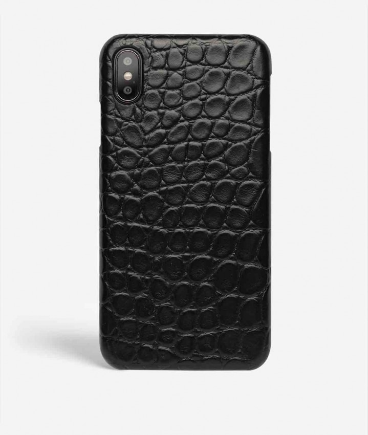 Deksel iPhone X/XS Small Croco Svart