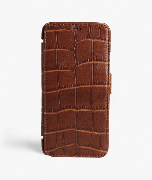 Lommebokdeksel iPhone 11 Pro Max Lizard Cognac