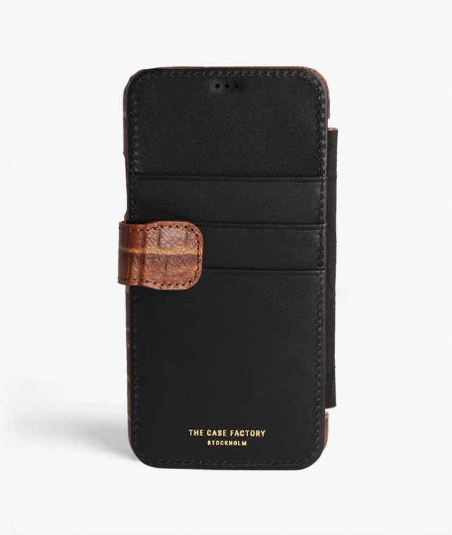 Lommebokdeksel iPhone 11 Pro Max Lizard Cognac