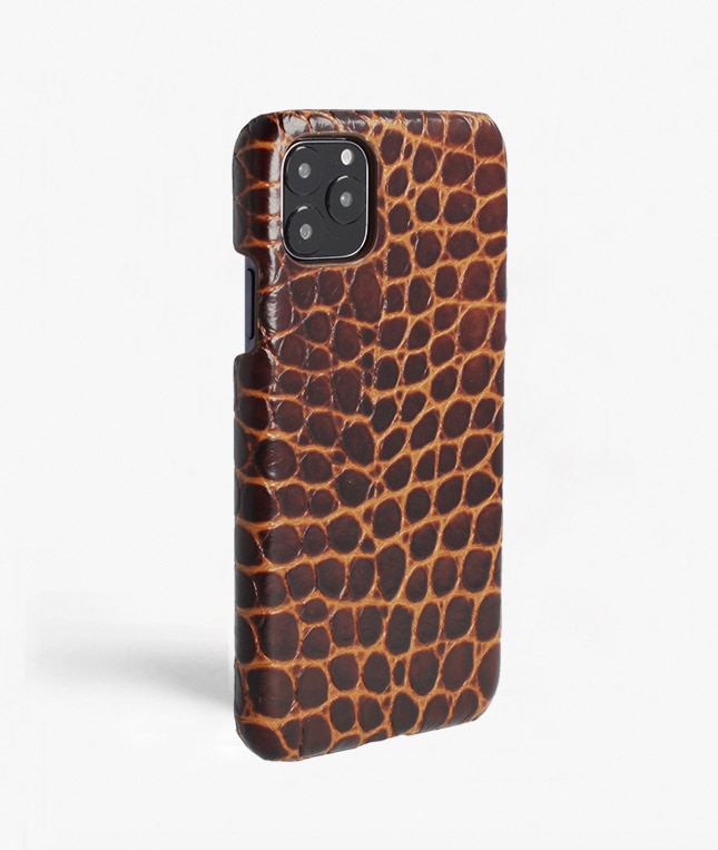 Deksel iPhone 11 Pro Max Small Croco Brun