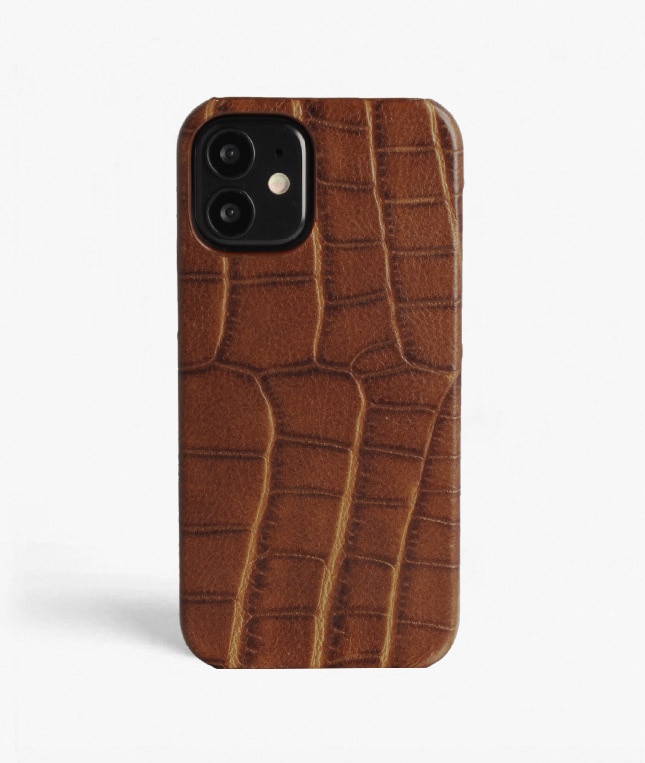 Deksel iPhone 12 Mini Croco Brun