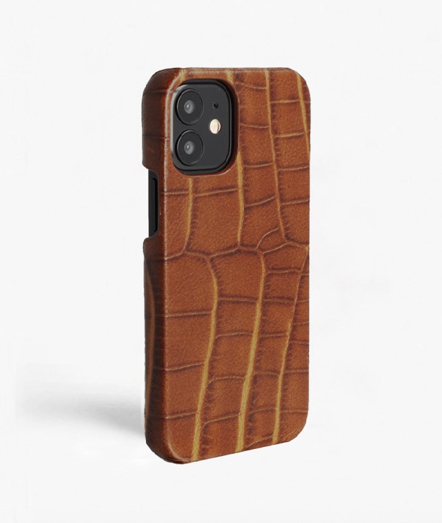 Deksel iPhone 12 Mini Croco Brun