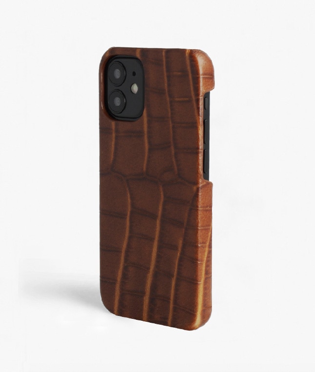 Deksel iPhone 12 Mini Croco Brun