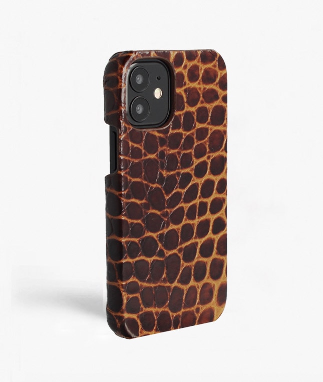 Deksel iPhone 12 Mini Small Croco Brun