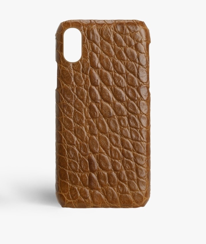 Deksel iPhone Xs Max Small Croco Cognac