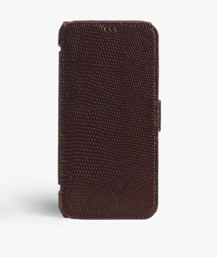 Lommebokdeksel iPhone X/XS Lizard Brown