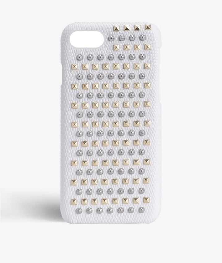 Deksel iPhone 8 Mixed Studs Lizard White