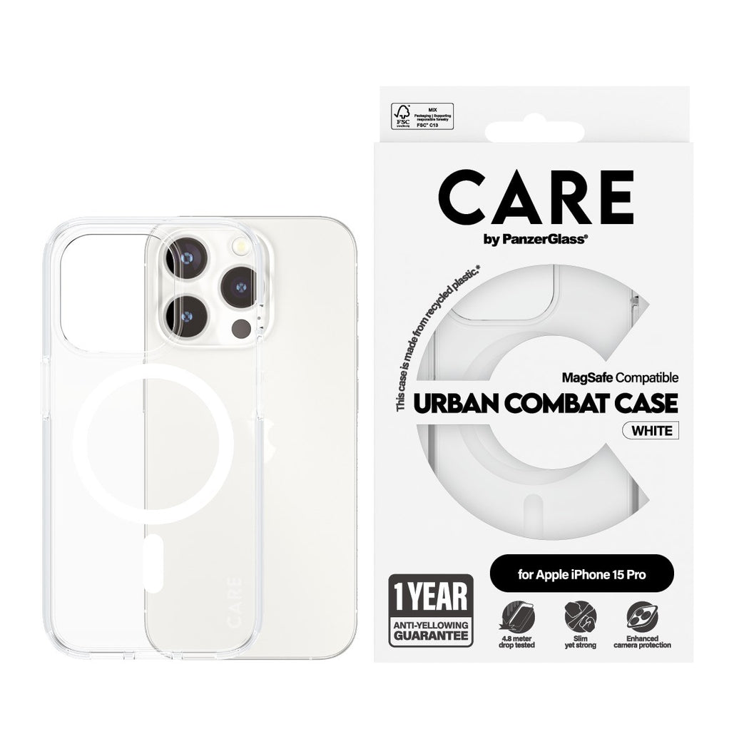 iPhone 15 Pro Urban Combat Case MagSafe gjennomsiktig