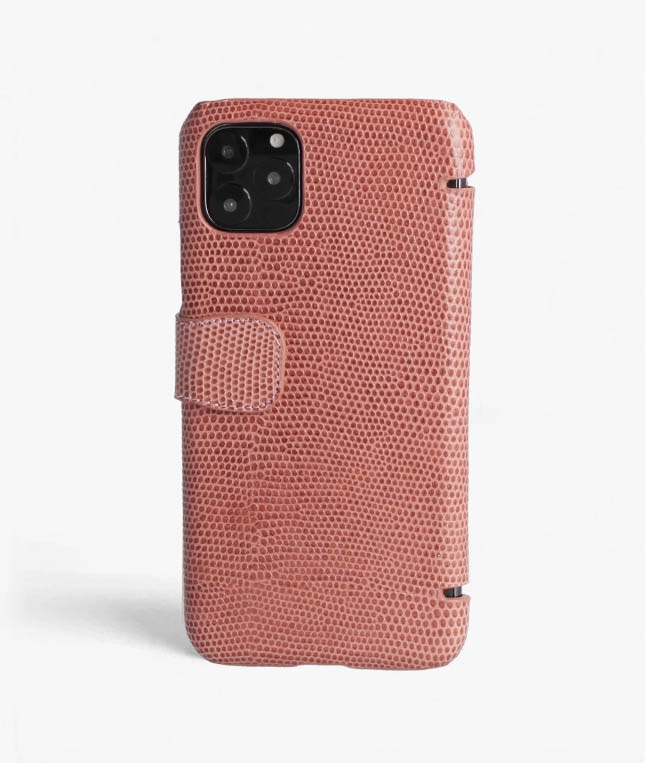 Lommebokdeksel iPhone 11 Pro Max Lizard Rosa Antico