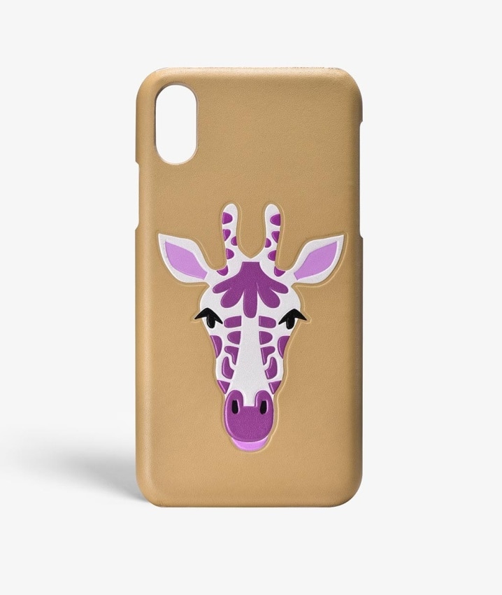 Deksel iPhone X/XS Giraffe Nappa Beige