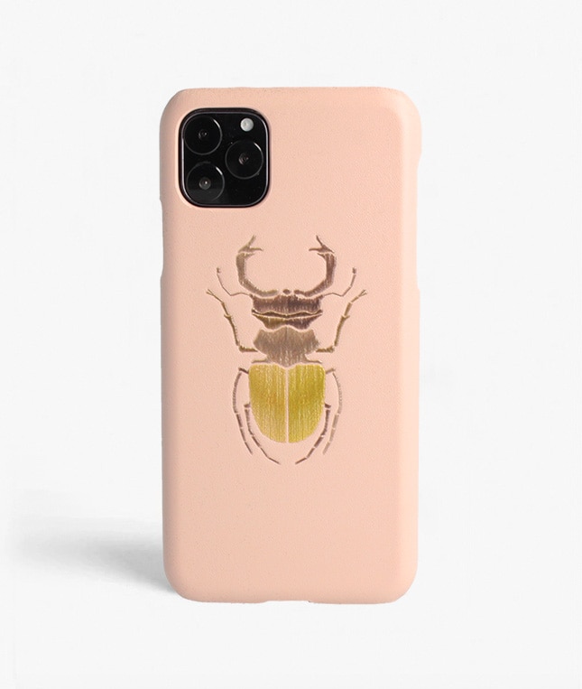 Deksel iPhone 11 Pro Max Beetle Calf Dusty Pink