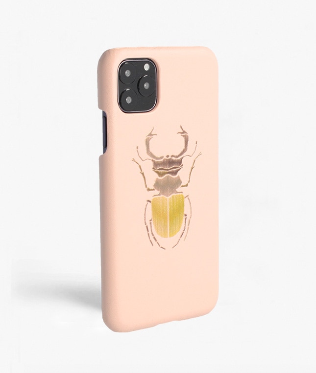 Deksel iPhone 11 Pro Max Beetle Calf Dusty Pink