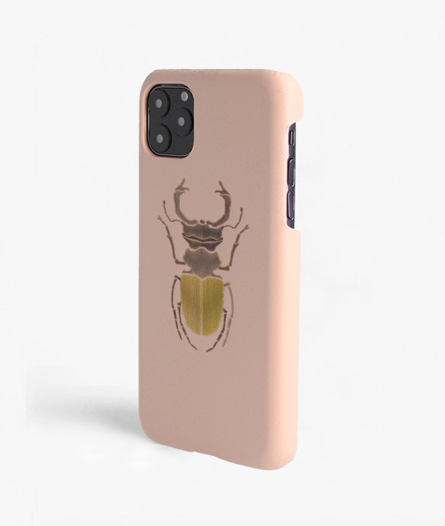 Deksel iPhone 11 Pro Max Beetle Calf Dusty Pink