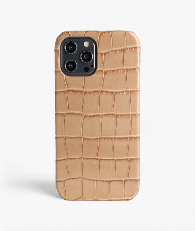 Deksel iPhone 12 Pro Max Croco Sand