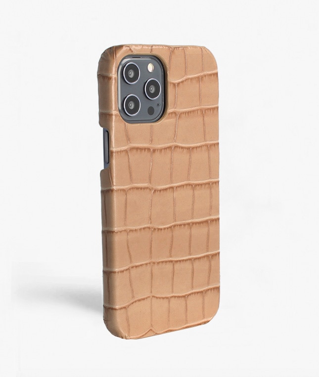 Deksel iPhone 12 Pro Max Croco Sand