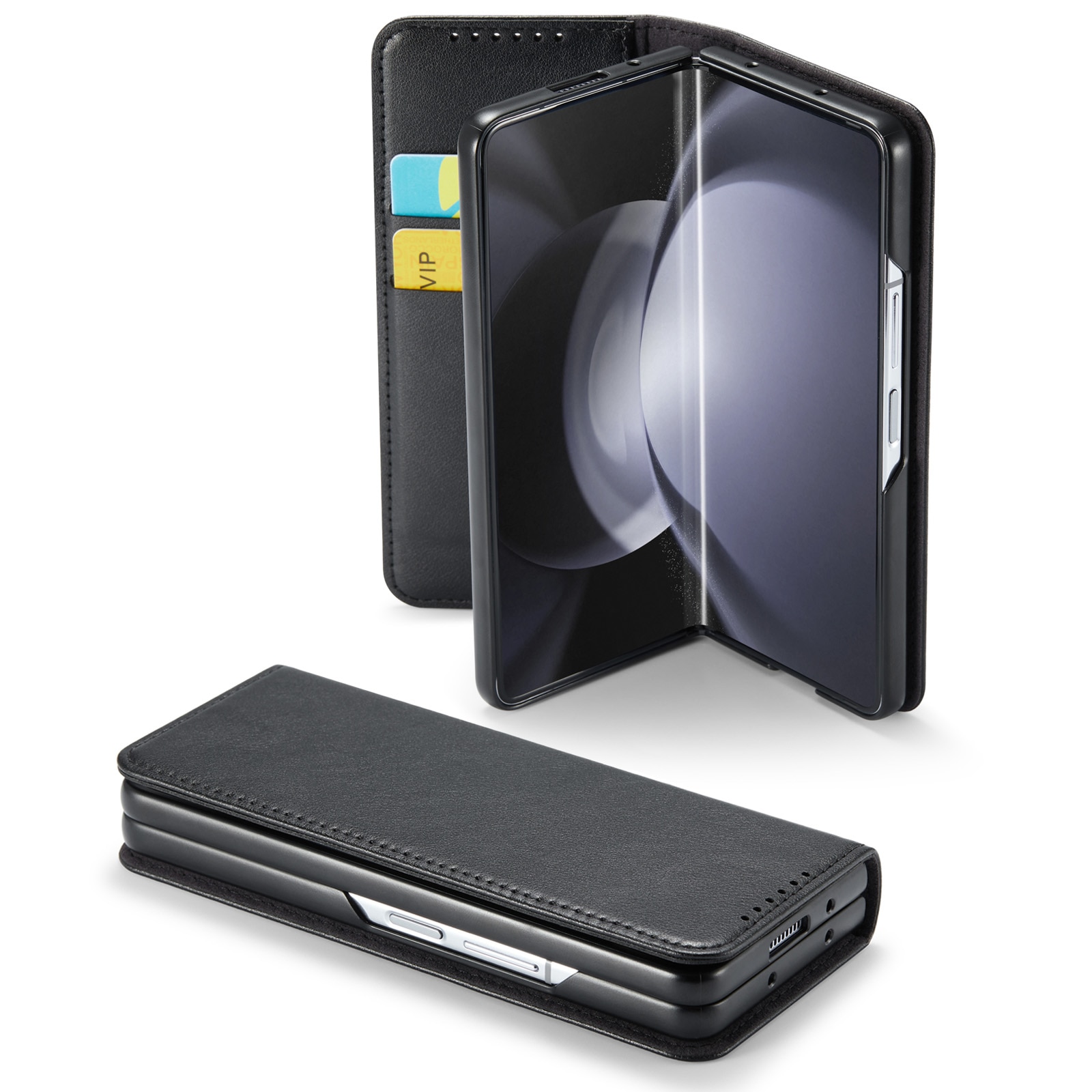 Ekte Lærveske Samsung Galaxy Z Fold 6 svart