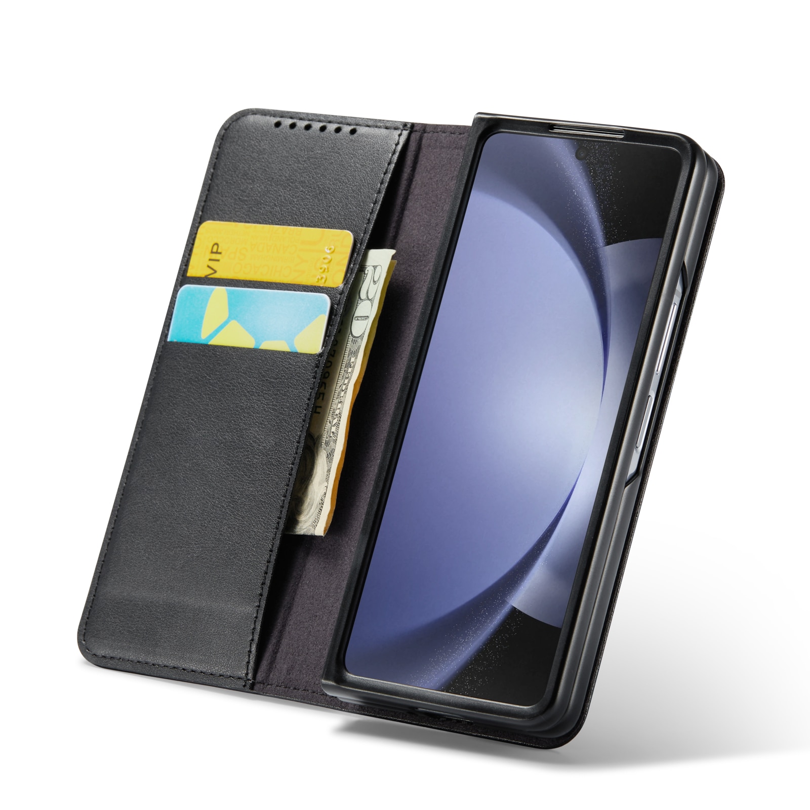 Ekte Lærveske Samsung Galaxy Z Fold 6 svart