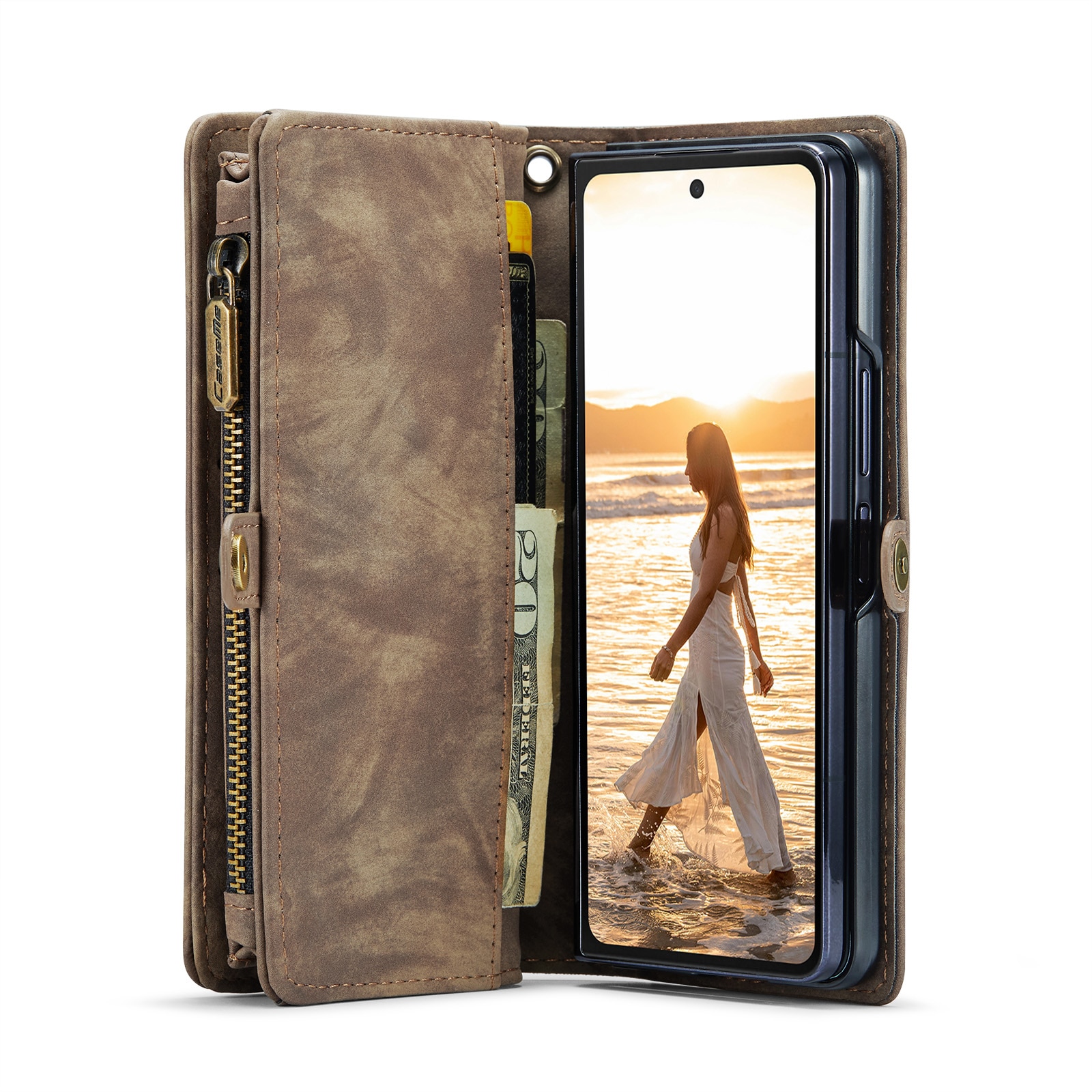 Multi-slot Lommeboksetui Samsung Galaxy Z Fold 6 brun