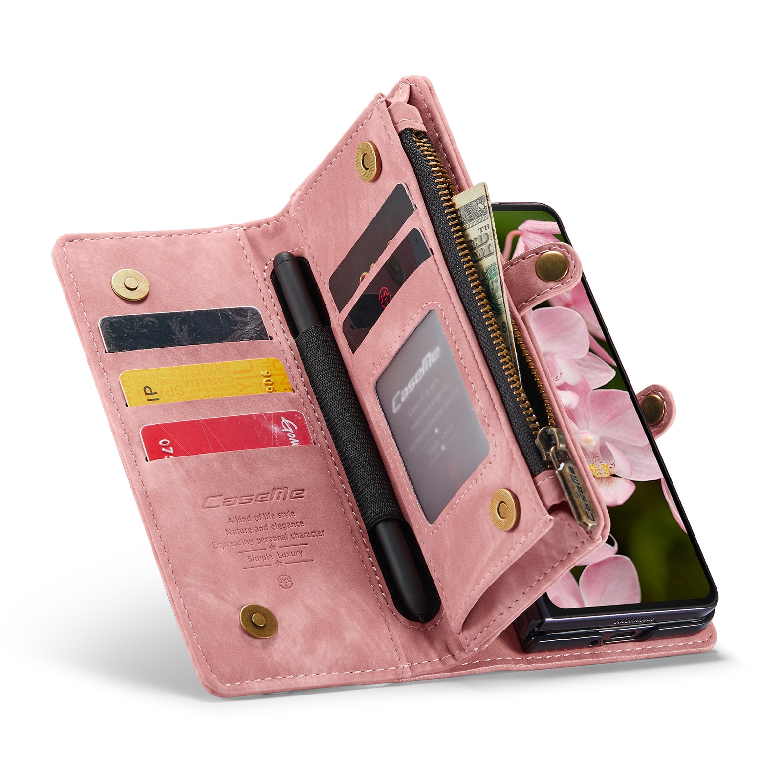 Multi-slot Lommeboksetui Samsung Galaxy Z Fold 6 rosa