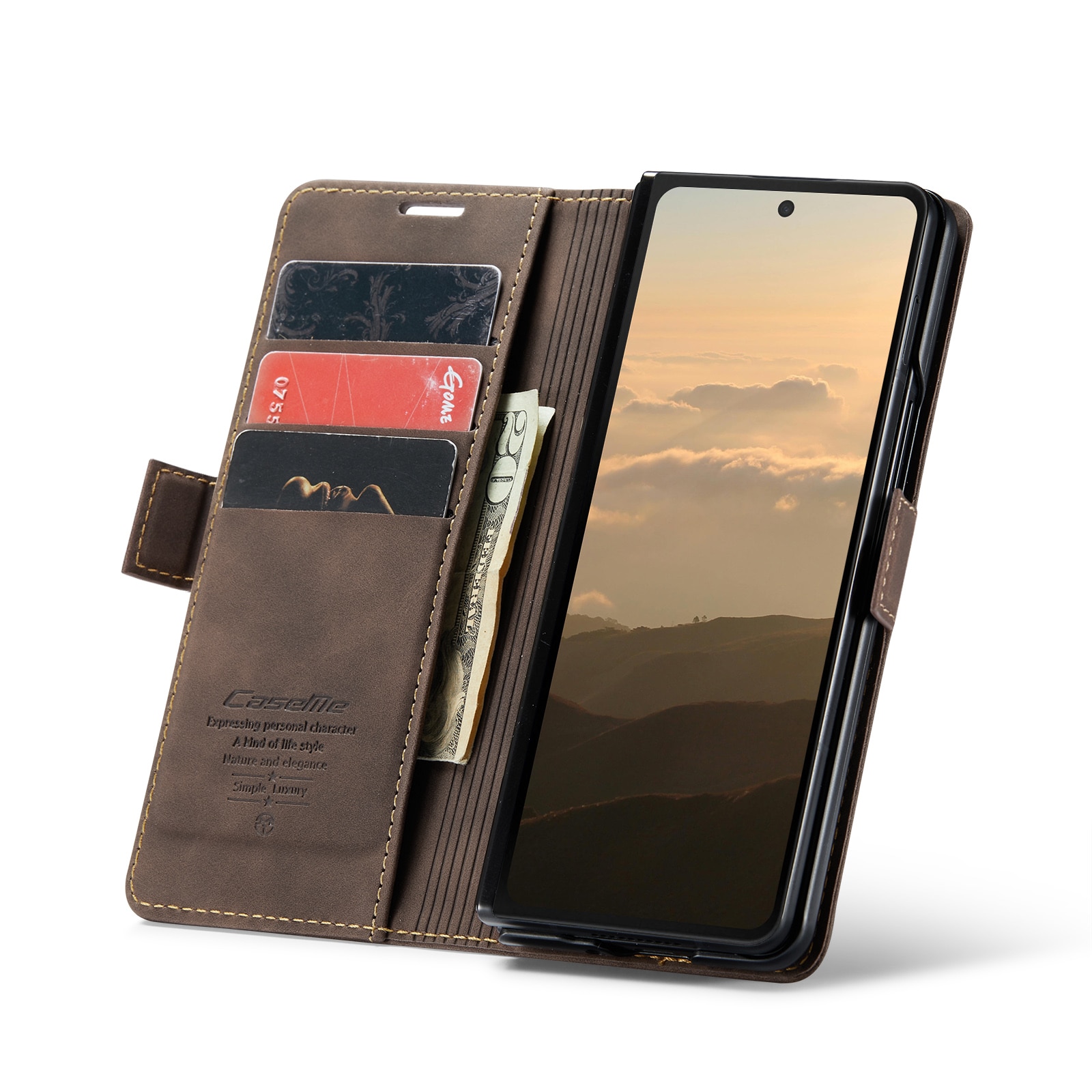 Slim Lommebokveske Samsung Galaxy Z Fold 6 brun