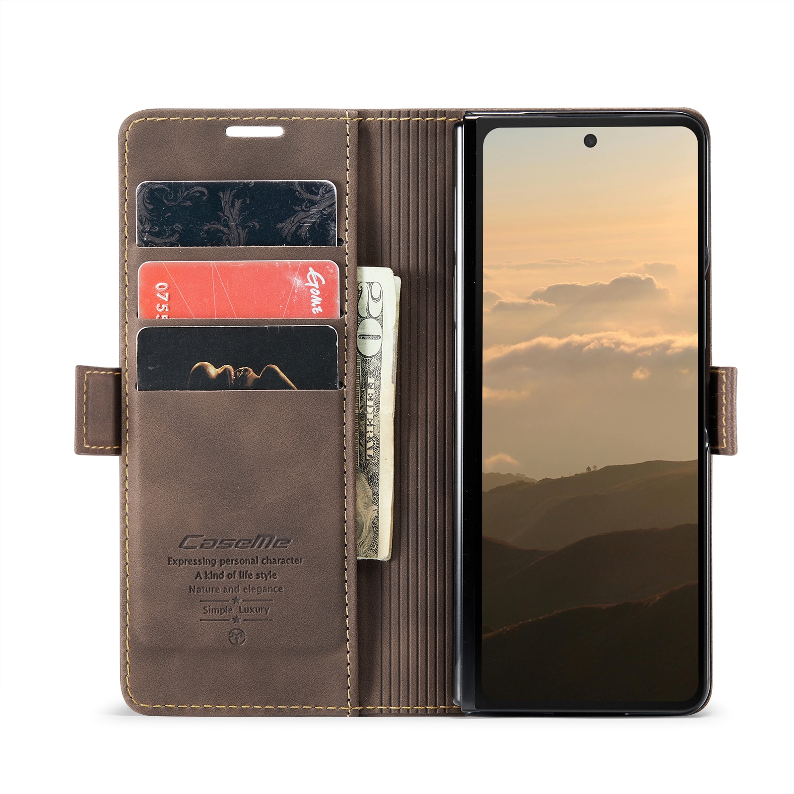 Slim Lommebokveske Samsung Galaxy Z Fold 6 brun