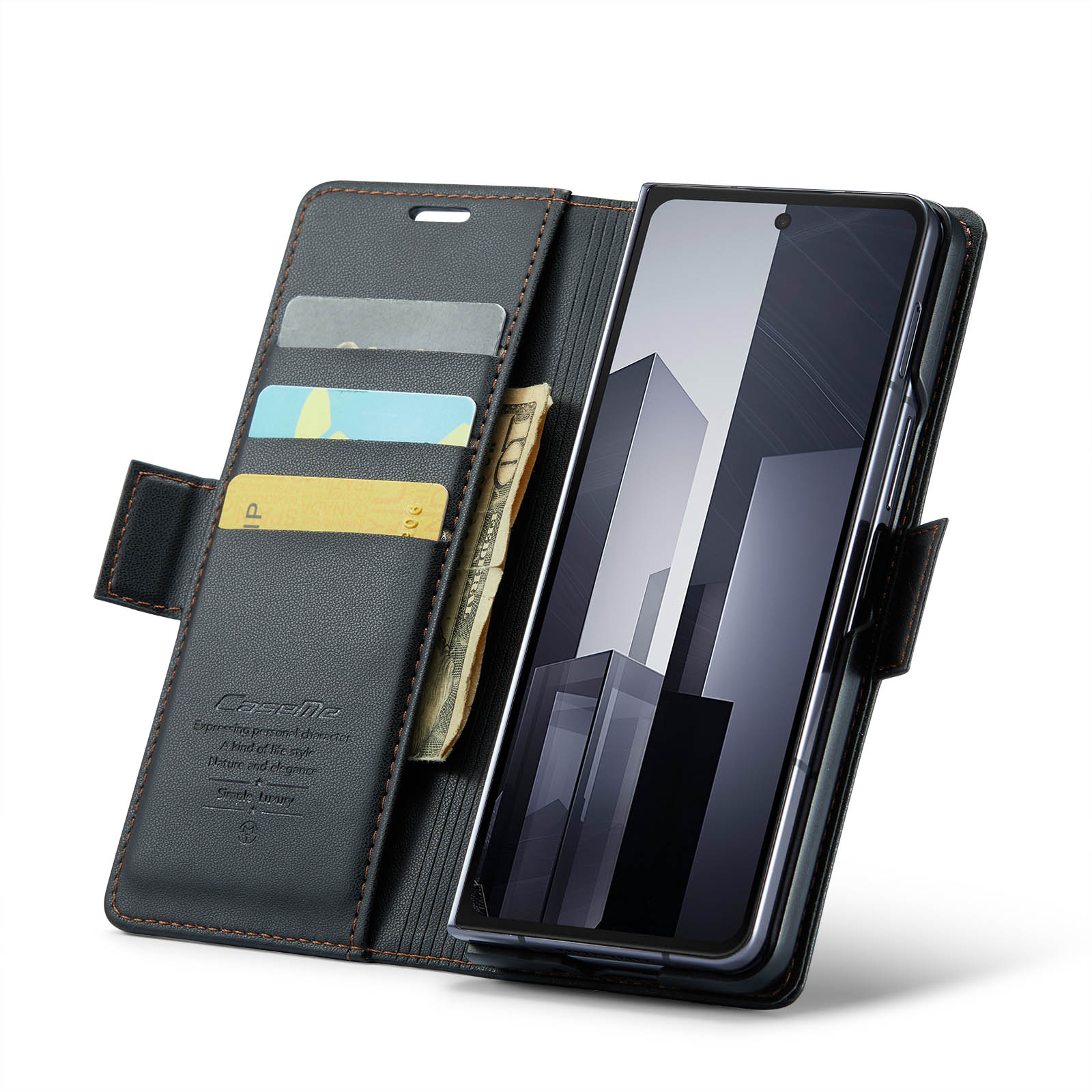 RFID blocking Slim Lommebokveske Samsung Galaxy Z Fold 6 svart