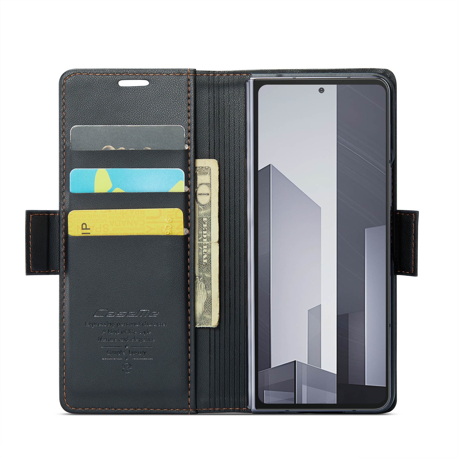 RFID blocking Slim Lommebokveske Samsung Galaxy Z Fold 6 svart