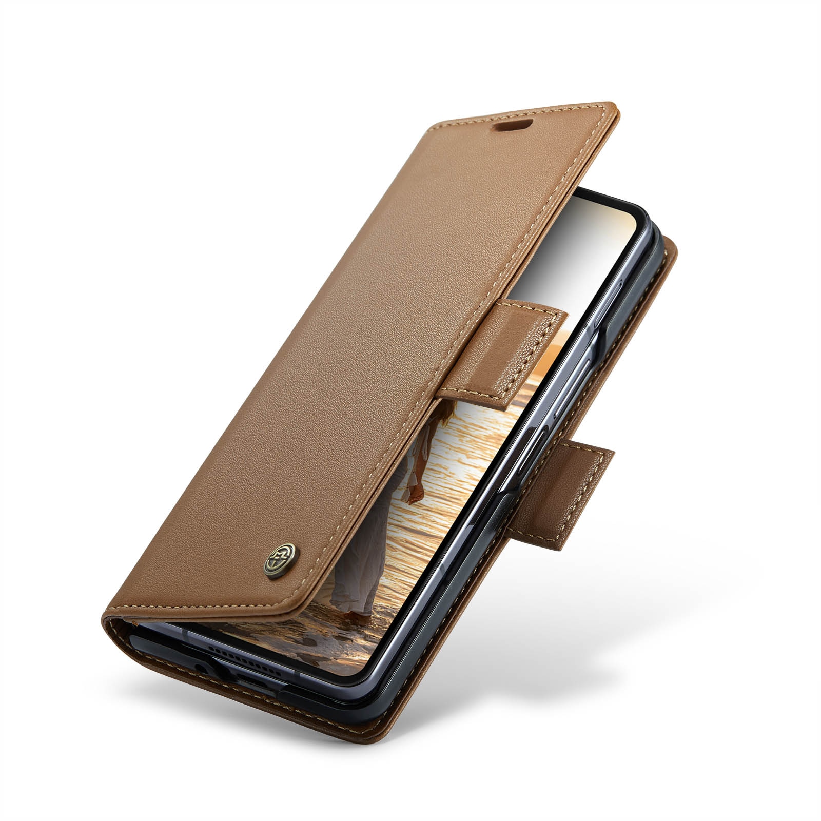 RFID blocking Slim Lommebokveske Samsung Galaxy Z Fold 6 brun