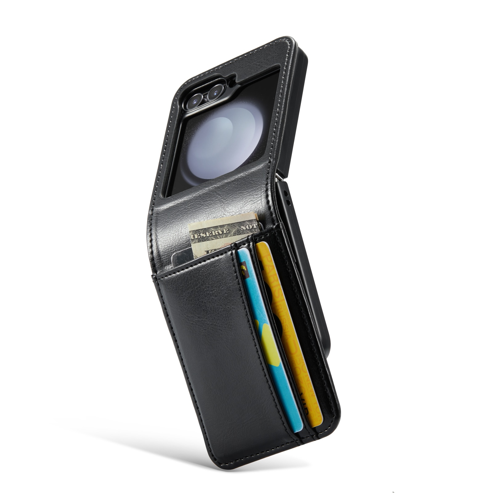 Ekte Lærveske Samsung Galaxy Z Flip 6 svart