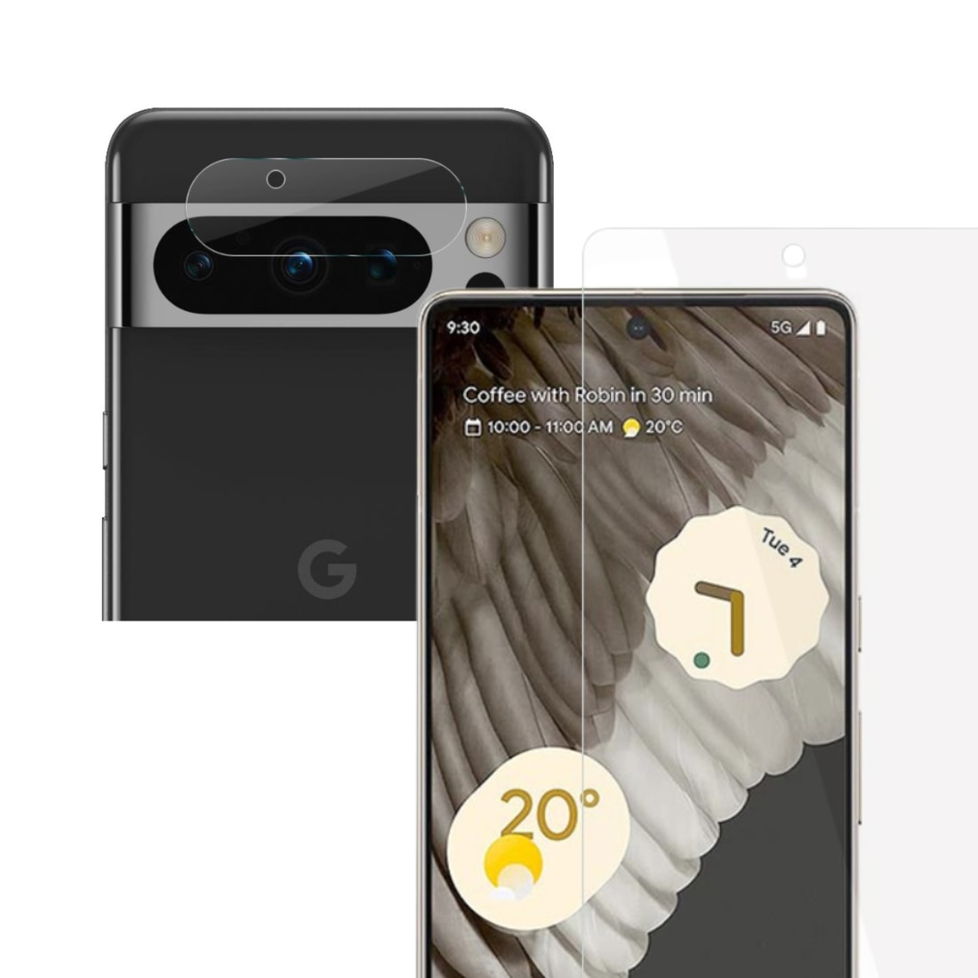 Google Pixel 8 Pro Kamerabeskyttelse og Herdet Glass Skjermbeskytter