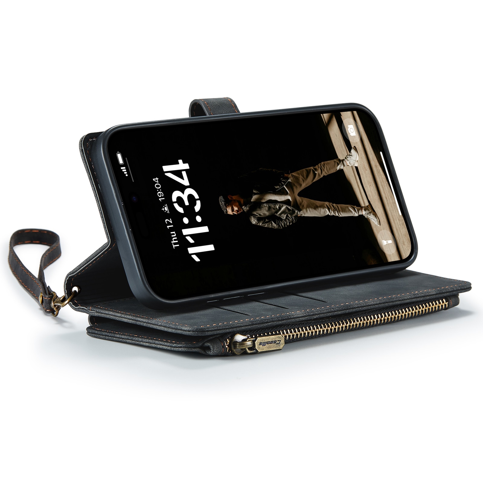 Zipper Wallet iPhone 16 Plus Svart