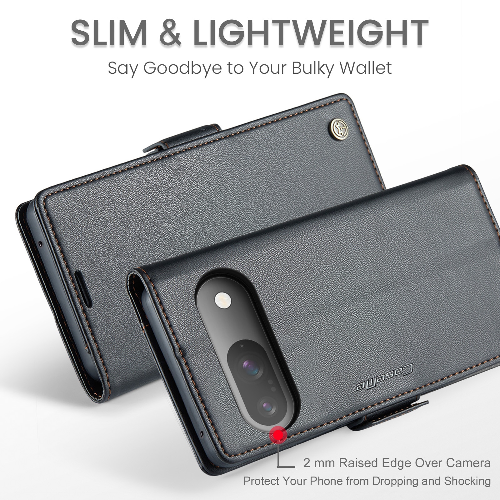 RFID blocking Slim Lommebokveske Google Pixel 9 Pro Svart