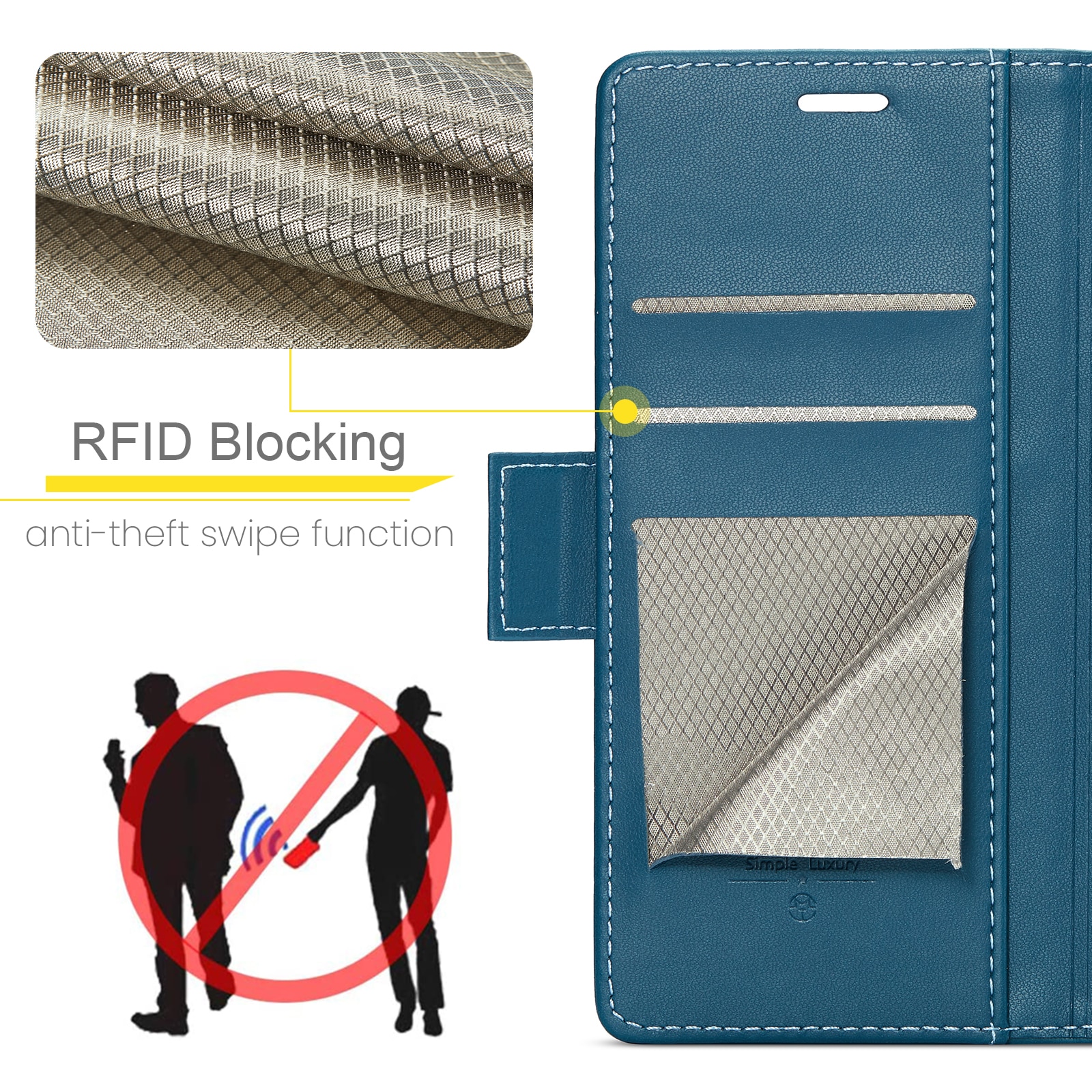 RFID blocking Slim Lommebokveske Google Pixel 9 Pro Blå