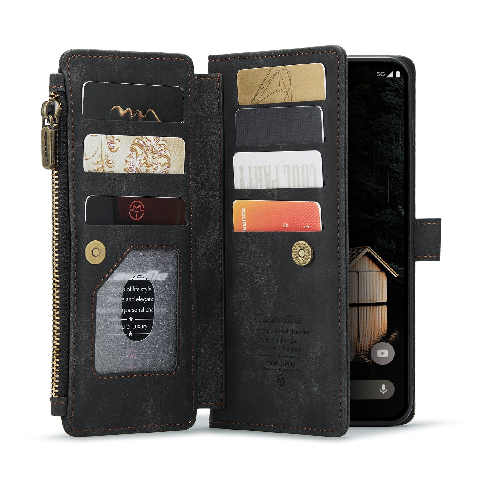 Zipper Wallet Google Pixel 9 Pro XL Svart