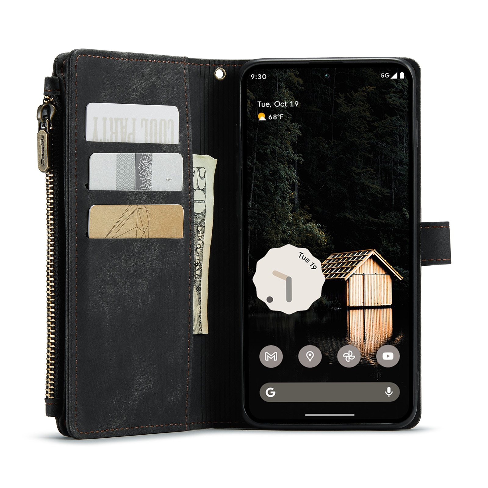 Zipper Wallet Google Pixel 9 Pro XL Svart