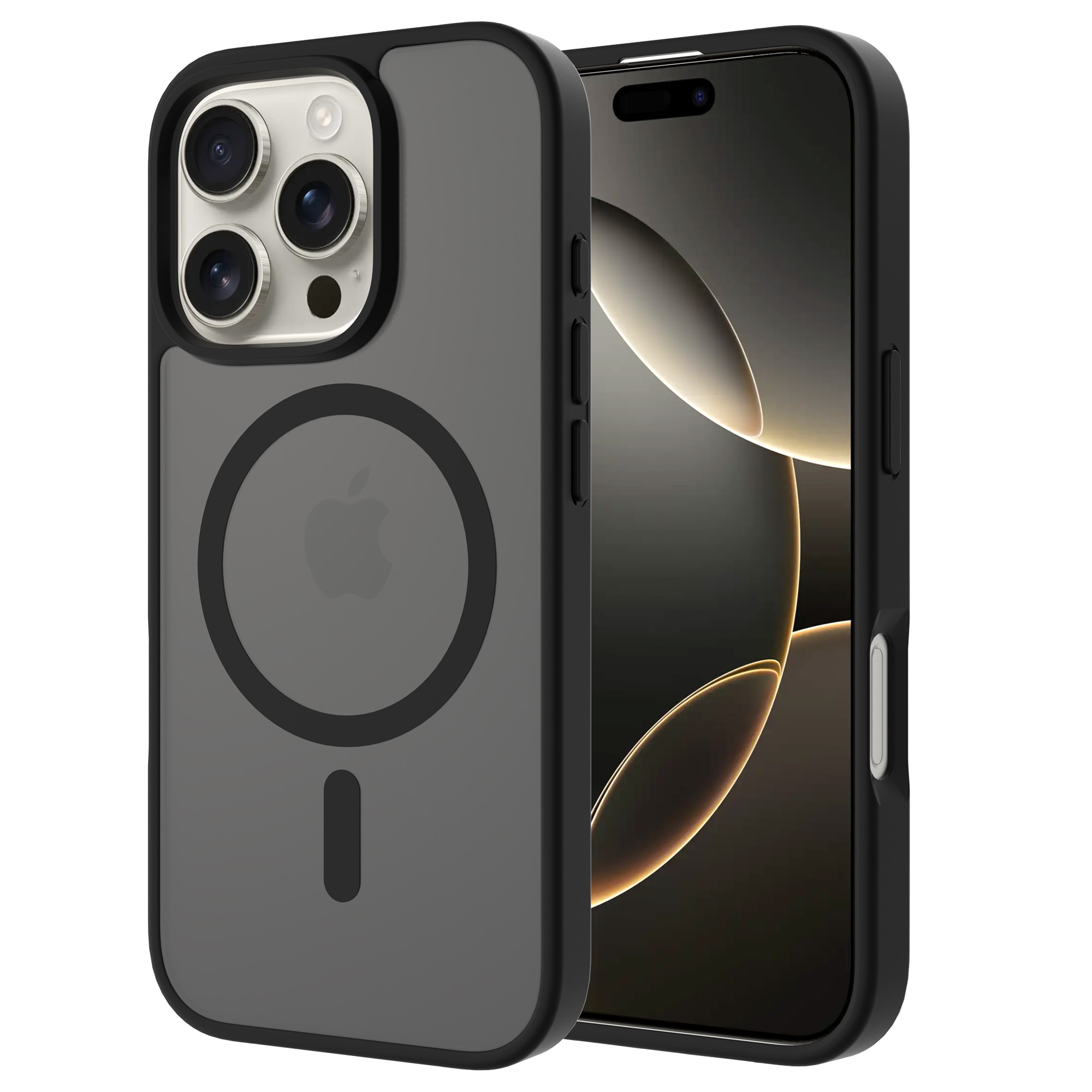 Magnetic Hybrid Deksel iPhone 16 Pro Frosted Black