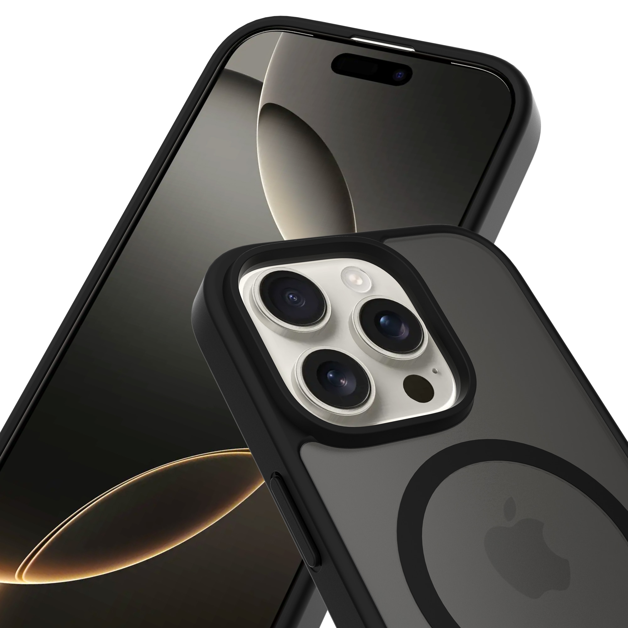 Magnetic Hybrid Deksel iPhone 16 Pro Frosted Black