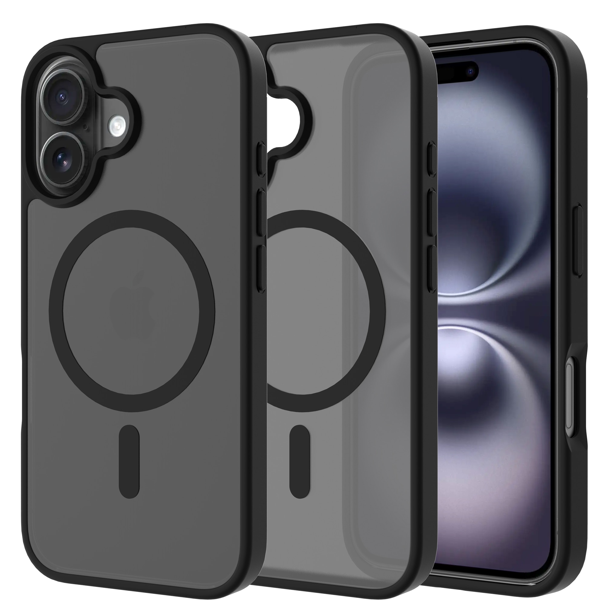 Magnetic Hybrid Deksel iPhone 16 Frosted Black