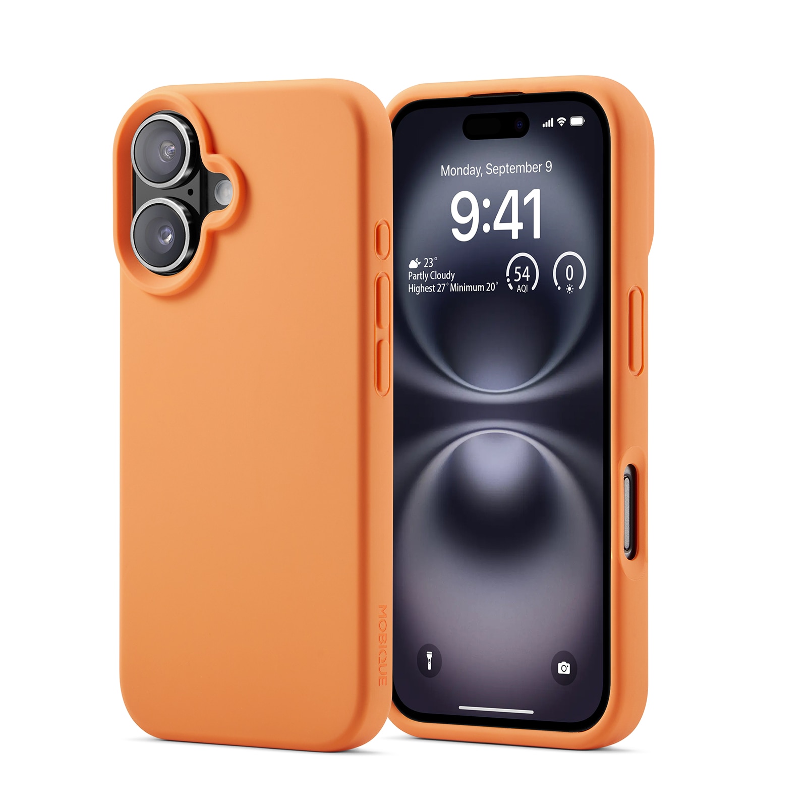 Magnetic Deksel Silikon iPhone 16 Solar Orange